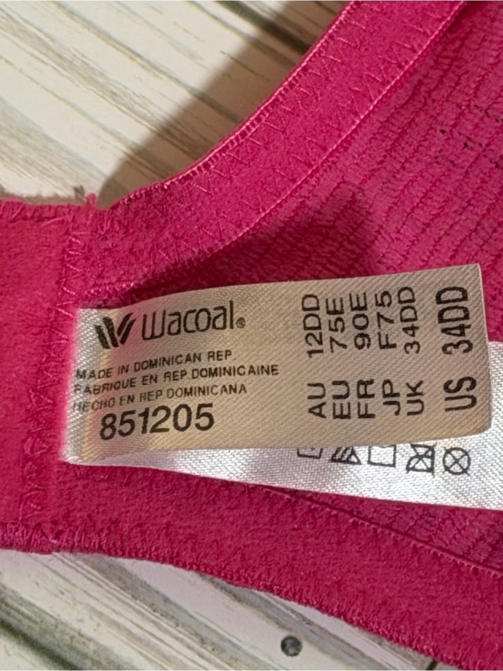 Wacoal Halo Lace Underwire Bra 34DD Pink Floral Lace Full Coverage Bra - Picture 6 of 6